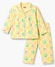 Babyhug Cotton Knit Full Sleeves Shirt & Pyjama Night Suit with Starfish Print - Yellow