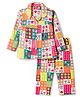 Babyhug Cotton Knit Full Sleeves Shirt & Pyjama Night Suit with Floral Print - Pink & Yellow