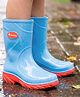Cute Walk by Babyhug Comfortable slip on with Anti skid Rain Boot - Blue & Red