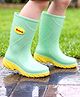 Cute Walk by Babyhug Comfortable slip on with Anti skid Rain Boot - Mint & Yellow