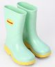 Cute Walk by Babyhug Slip On Rain Boots - Mint & Yellow