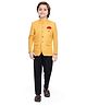 Earth Conscious Blended Woven Full Sleeves Solid Jodhpuri Sherwani & Pants Set - Yellow