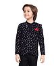 Earth Conscious Blended Woven Full Sleeves Floral Printed Blazer - Black