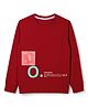 Olio Kids Terry Knit Full Sleeves Text Printed Sweatshirt - Maroon