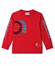 Olio Kids Looper Knit Full Sleeves T-Shirt With Text Print - Red
