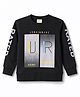Olio Kids Looper Knit Full Sleeves T-Shirt With Text Print - Black