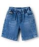 Olio Kids Denim Knit Above Knee Length Shorts - Blue