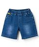 Olio Kids Denim Knit Above Knee Length Shorts - Royal Blue