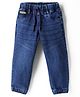 Olio Kids Denim Woven Full Length Solid Color Joggers - Blue