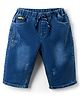 Olio Kids Knit Above Knee Length Denim Shorts - Navy Blue