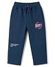 Olio Kids Knitted Full Length Lounge Pant With Text Print - Navy Blue