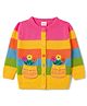 Babyhug Knit Full Sleeves Floral Embroidered Front Open Sweater - Multicolor