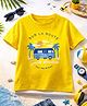 Aww Hunnie Cotton Jersey nit Half Sleeves Grande Averture Text Printed Tee - Yellow