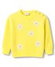 Babyhug Knit Full Sleeves Floral Embroidered Pullover Sweater - Yellow