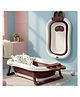 StarAndDaisy Bath Tub for Baby 0 to 3 Years Foldable Design with Cushion Space Saving Easy to Store Includes Soap Bar Safe Durable Comfortable for Newborn Babies Boys and Girls Brown