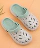 BERSACHE Colour Blocked Perforated Slingback Clogs - Green