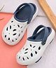 BERSACHE Colour Blocked Perforated Slingback Clogs - Blue