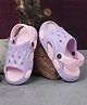 BERSACHE Colour Blocked Perforated Slingback Clogs - Purple
