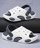 BERSACHE Colour Blocked Perforated Slingback Clogs  - White