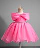 Bluebell Tissue Woven Sleeveless Party Dress With Bow Applique - Dark Pink