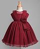 Bluebell Woven Sleeveless Tissue Party Dress With Floral Applique - Maroon