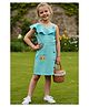 Lei-Chie Cotton Blend Woven Frill Sleeves Floral Embroidered Jumpsuit - Blue