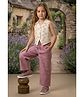 Lei-Chie Cotton Blend Woven Sleeveless Floral Embroidered Top & Pants Set - Pink