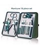 ADKD Professional 18-in-1 Manicure Pedicure Kit | Stainless Steel Nail Care Grooming Set with Travel Case (Green)