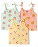 Babyhug 100% Cotton Cambric Woven Sleeveless Shoulder Tie Knot Slip With Fruit Print Pack of 3 - Multicolor