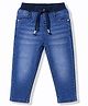 Babyhug Cotton Lycra Denim Washed Jeans With Stretch - Navy Blue