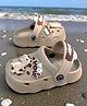 Binos Dinosaur Applique Detailed Perforated Slingback Clogs - Beige