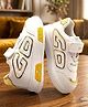 Binos Alphabet Designed Velcro Closure Shoes - White & Gold