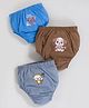 MOONKIDS 100% Pure Cotton Knit Pack Of 3 Animals Printed Panties - Multi Colour