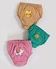 MOONKIDS 100% Pure Cotton Knit Pack Of 3 Smiley & Elephant Printed Panties - Multi Colour