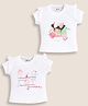 MOONKIDS Cotton Knit Pack Of 2 Half Sleeves Mermaid & Fruits Printed Tops - White