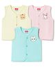 Babyhug 100% Cotton Woven Sleeveless Animal Printed Jhablas Pack Of 3 - Light Blue Pink & Yellow