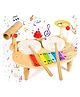 HAPPY HUES Wooden Musical Drumming Set & Percussion Combo for kids