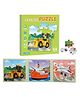 Happy Hues 3 in 1 Transport Magnetic Jigsaw Puzzles for Kids- 12-16-20 Piece Puzzles Book for Toddlers-Travel Games, Preschool Educational Toys for 3 4 5 Year Old Boys and Girls