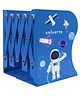 YAMAMA Space Theme Book Organizer For Boys & Girls | Expandable Adjustable Metal Book Stand | Book Rack for Kids | File Folder Organizer - Blue