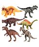 Lumo Brilliant Toys Dinosaur Figure Set for Kids Realistic T-Rex, Triceratops, Ankylosaurus, Brachiosaurus & More, Educational Learning & Action Play Toy 6 Piece- Multicolor