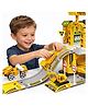 BitFeex DIY Construction Parking Garage Toy Set with Crane, Ramp & Mini Trucks | Push Button Car Launcher Multi-Level Track Playset for Kids