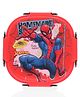 Disney by SKI Insulated 3 Grid Bento Lunch Box with Stainless Steel Inner Leak-Proof BPA-Free with Steel Spoon With Spider Man Print- Red & Black