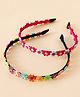 Babyhug Floral Applique Detailed Hair Band Pack of 2 - Red and Blue