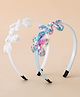 Babyhug Floral Applique Detailed Sequins & Pearl Embellished Headbands Pack of 2 - White, Blue , Pink