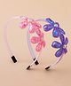 Babyhug Hair Bands Floral Applique Pack of 2 - Purple&Pink