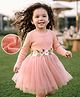 Mark & Mia Full Sleeves Floral Applique Party Dress - Pink