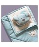 Oranges and Lemons Organic Quilt with Plusie - Pawfect Puppy - Sky Blue