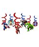 Party Propz Superhero Themed Birthday Swirl Pack of 6 - Red & Blue