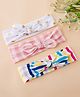 Babyhug Headbands With Bow Applique Pack of 3 - Pink & White