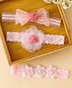 Babyhug Free Size Hedbands With Floral & Bow Applique - Pink